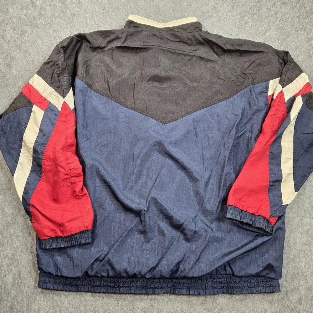 Vintage Lavon‎ Jacket Mens XLT Blue Colorblock Nylon Track Full Zip Windbreaker
